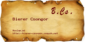 Bierer Csongor névjegykártya